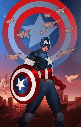 Captain America - White Fridge Magnet picture 1020437