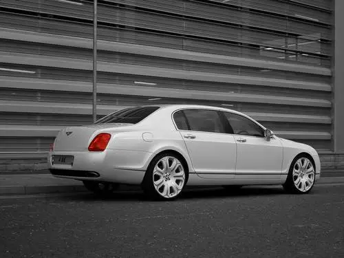 2009 Project Kahn Pearl White Bentley Flying Spur Men's Colored T-Shirt - idPoster.com