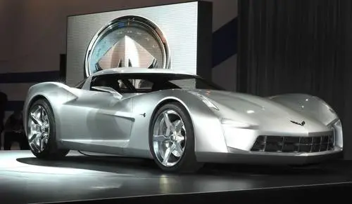 2009 Chevrolet Corvette Stingray Sideswipe Concept White Tank-Top - idPoster.com