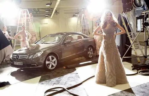 2009 Mercedes-Benz E-Class Coupe with Julia Stegner and Peter Lindberg Wall Poster picture 100724