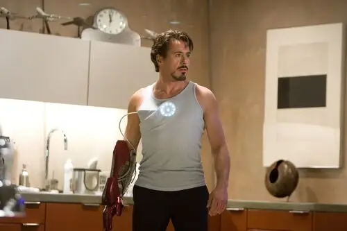 Robert Downey Jr Iron Man White Tank-Top - idPoster.com