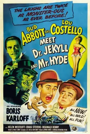 Abbott and Costello Meet Dr. Jekyll and Mr. Hyde (1953) Men's Colored T-Shirt - idPoster.com