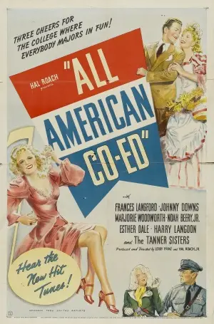 All-American Co-Ed (1941) Women's Colored Hoodie - idPoster.com