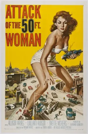 Attack of the 50 Foot Woman (1958) Women's Colored  Long Sleeve T-Shirt - idPoster.com