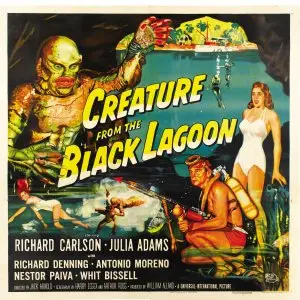 Creature from the Black Lagoon (1954) Women's Colored  Long Sleeve T-Shirt - idPoster.com