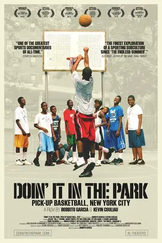 Doin' It in the Park Pick-Up Basketball, NYC (2013) White T-Shirt - idPoster.com