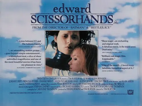Edward Scissorhands (1990) Men's Colored  Long Sleeve T-Shirt - idPoster.com