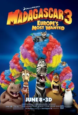 Madagascar 3: Europe's Most Wanted (2012) Women's Colored T-Shirt - idPoster.com