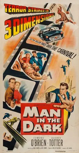 Man in the Dark (1953) Men's Colored  Long Sleeve T-Shirt - idPoster.com