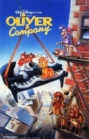 Oliver n Company (1988) White Tank-Top - idPoster.com