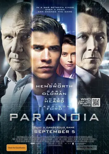 Paranoia (2013) White Tank-Top - idPoster.com