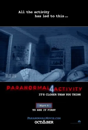 Paranormal Activity 4 (2012) White T-Shirt - idPoster.com