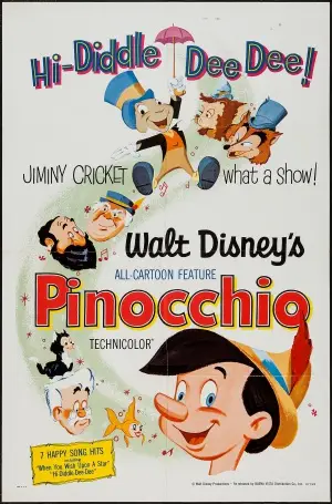 Pinocchio (1940) White T-Shirt - idPoster.com
