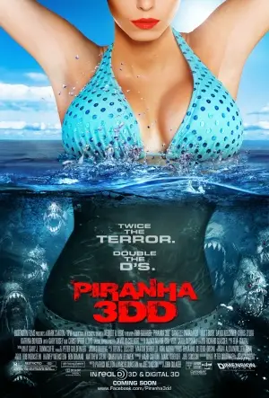 Piranha 3DD (2012) White T-Shirt - idPoster.com
