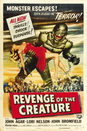Revenge of the Creature (1955) Men's Colored  Long Sleeve T-Shirt - idPoster.com