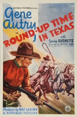 Round-Up Time in Texas (1937) White T-Shirt - idPoster.com