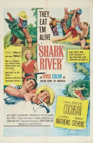 Shark River (1953) White T-Shirt - idPoster.com
