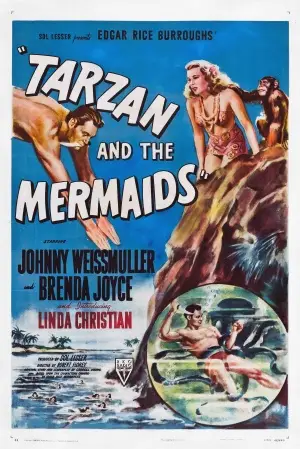 Tarzan and the Mermaids (1948) White T-Shirt - idPoster.com