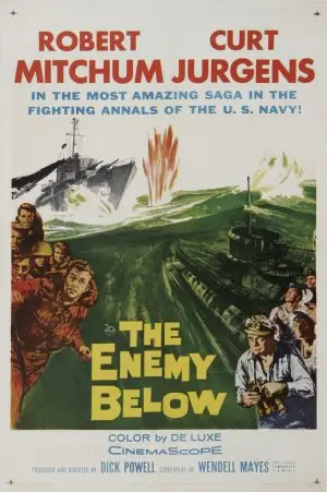 The Enemy Below (1957) Drawstring Backpack - idPoster.com