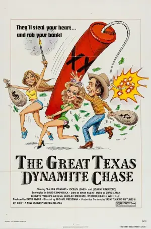 The Great Texas Dynamite Chase (1976) Drawstring Backpack - idPoster.com
