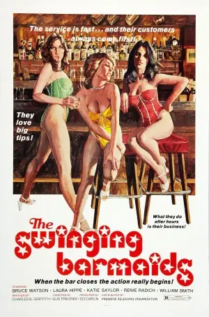 The Swinging Barmaids (1975) White T-Shirt - idPoster.com