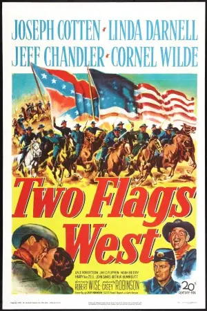 Two Flags West (1950) White T-Shirt - idPoster.com