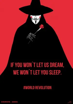 V For Vendetta (2005) White T-Shirt - idPoster.com