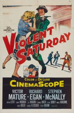 Violent Saturday (1955) White T-Shirt - idPoster.com