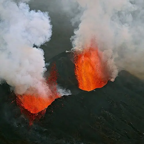 Volcanoes White T-Shirt - idPoster.com