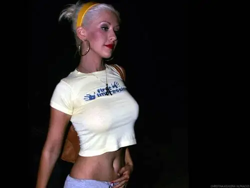 Christina Aguilera White T-Shirt - idPoster.com