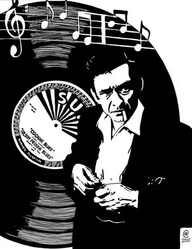 Johnny Cash Kitchen Apron - idPoster.com