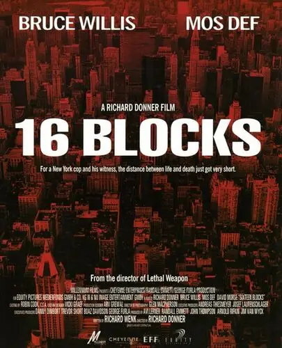 16 Blocks (2006) White T-Shirt - idPoster.com