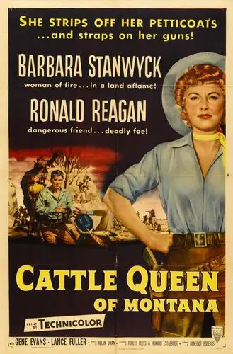 Cattle Queen of Montana (1954) Drawstring Backpack - idPoster.com