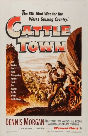 Cattle Town (1952) Men's Colored  Long Sleeve T-Shirt - idPoster.com