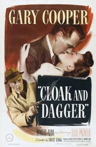 Cloak and Dagger (1946) Men's Colored  Long Sleeve T-Shirt - idPoster.com
