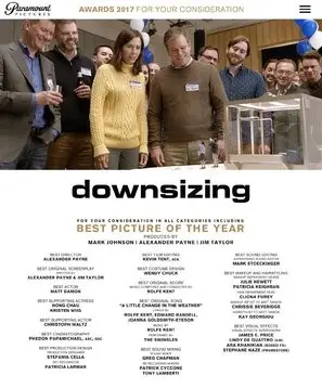 Downsizing (2017) White T-Shirt - idPoster.com