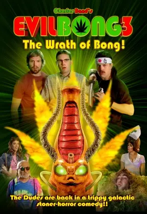 Evil Bong 3-D: The Wrath of Bong (2011) White T-Shirt - idPoster.com