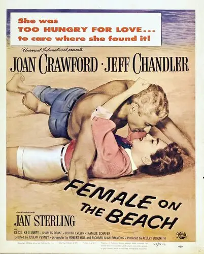 Female on the Beach (1955) Drawstring Backpack - idPoster.com