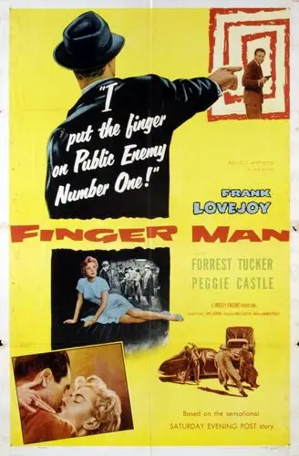 Finger Man (1955) Drawstring Backpack - idPoster.com