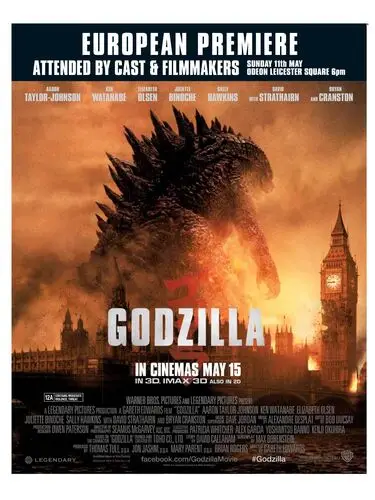Godzilla (2014) White T-Shirt - idPoster.com