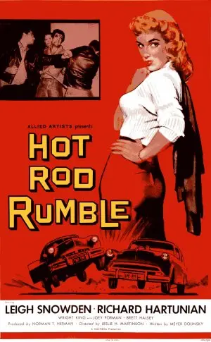 Hot Rod Rumble (1957) Men's Colored  Long Sleeve T-Shirt - idPoster.com
