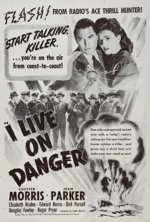 I Live on Danger (1942) Drawstring Backpack - idPoster.com