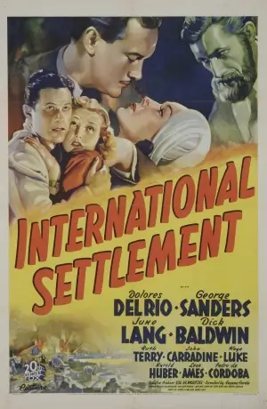 International Settlement (1938) Drawstring Backpack - idPoster.com