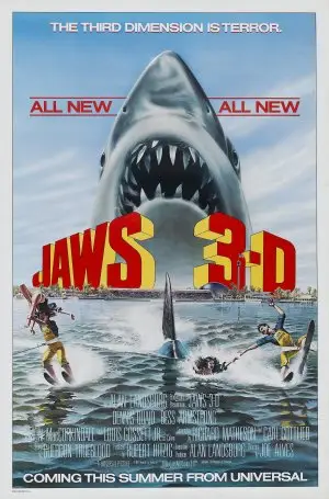 Jaws 3D (1983) White T-Shirt - idPoster.com