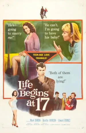 Life Begins at 17 (1958) Women's Colored T-Shirt - idPoster.com