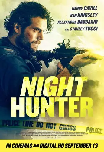 Night Hunter (2018) White T-Shirt - idPoster.com