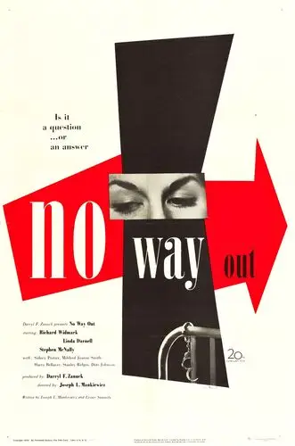 No Way Out (1950) Men's Colored  Long Sleeve T-Shirt - idPoster.com
