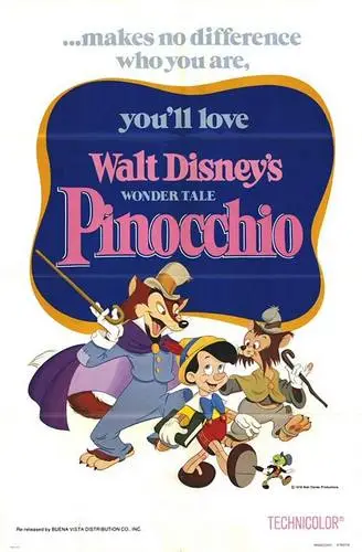 Pinocchio (1940) Men's Colored  Long Sleeve T-Shirt - idPoster.com