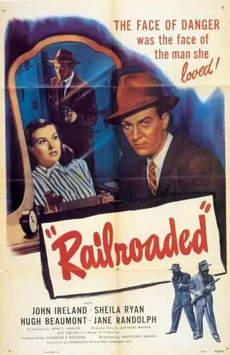 Railroaded! (1947) Men's Colored  Long Sleeve T-Shirt - idPoster.com