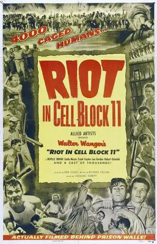 Riot in Cell Block 11 (1954) Women's Colored  Long Sleeve T-Shirt - idPoster.com